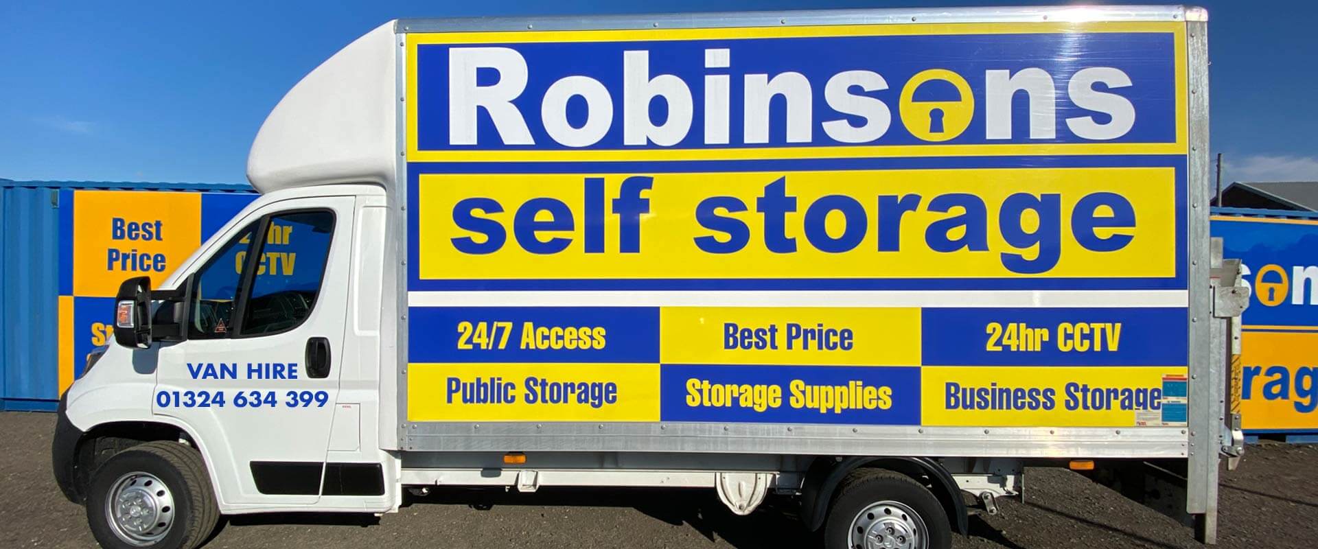 Robinsons Self Storage Secure Storage Containers, Falkirk, Stirling
