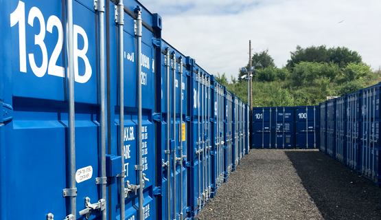 Robinsons Self Storage Containers Lined Up